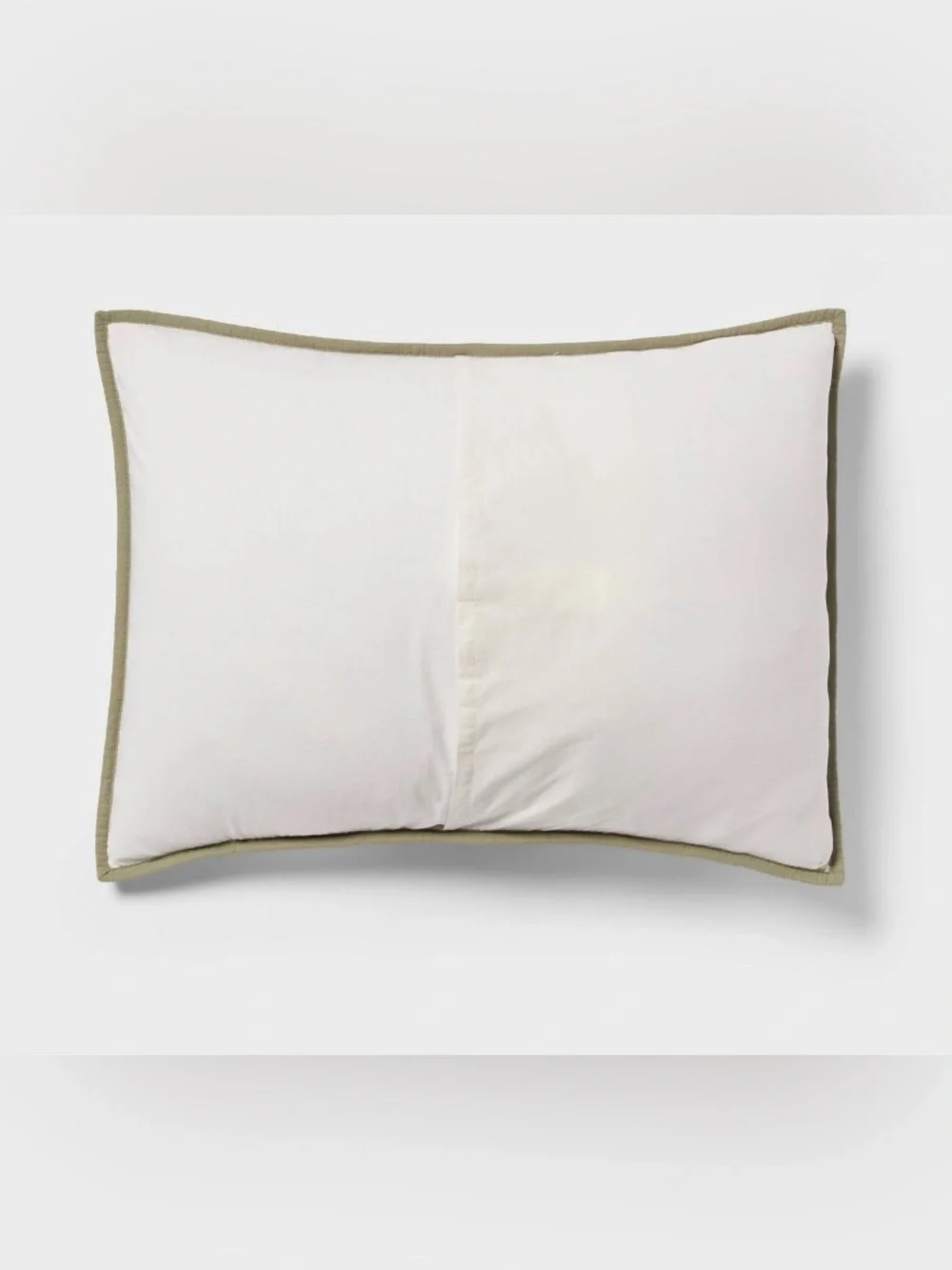Threshold Patchwork Quilted Pillow Sham in Blue, Olive & Cream Standard Size NWT